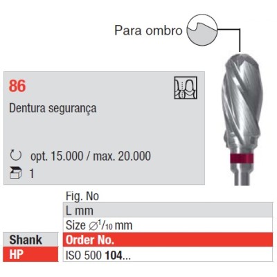 Corte 86 / Dentura Segurança